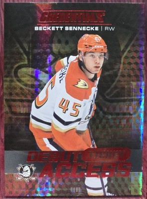 Beckett Sennecke RC /249 Red Debut Ticket Access 2025-26 Credentials #134 Ducks