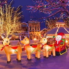 12FT Long Christmas Inflatables Outdoor Decorations, Inflatables Santa Claus ...