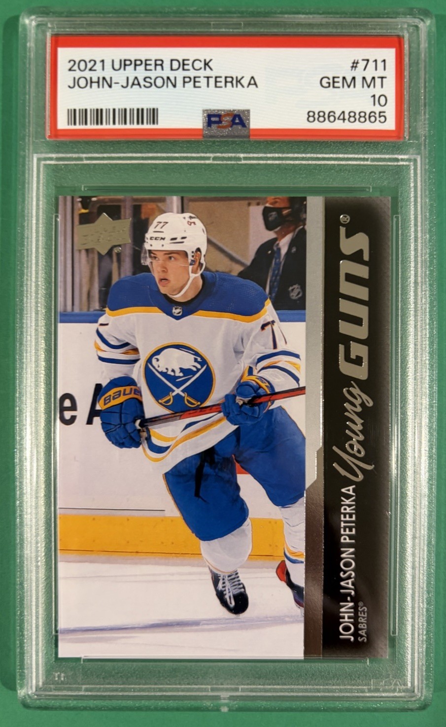 2021-22 J.J. Peterka Upper Deck Young Guns #711 Rookie RC PSA 10