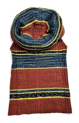 Free People Carly Cowl Rib Knit Sweater Size XS Sleeveless Off Shoulder Stripe