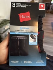Hanes X-temp Tagless Regular Length Boxer Briefs.
