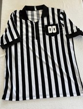 Men s Referee Costume Shirt 00 Black White Striped Size XL EUC