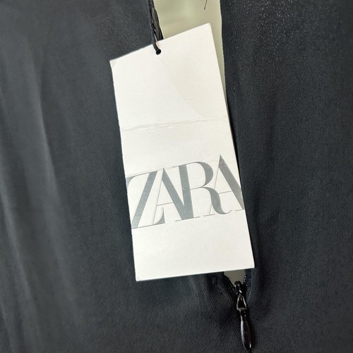 ZARA Black Draped Hip Cut Out Wide Leg Occasion Jumpsuit UK XL NWT - Picture 6 of 8