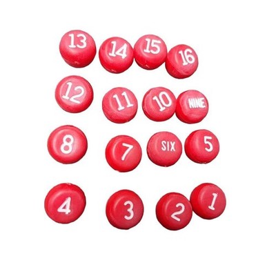 Red Plastic Tally Balls for Kelly/Pea Pool Bottles, Cut Throat and More Games