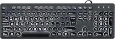 MCSaite Wired Backlit USB Keyboard - 104 Keys Standard Full Size with Black