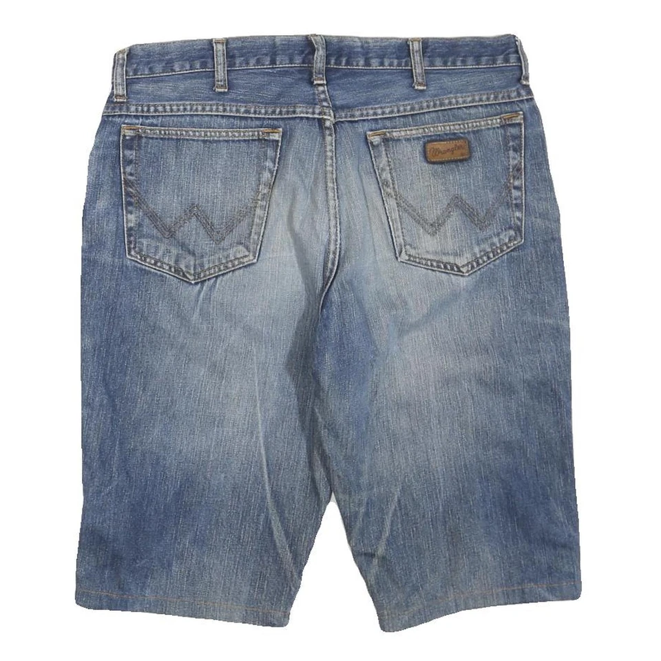 WRANGLER Femmes Denim Bleu Classique Short L W36 Coton Mélange Décontracté - Photo 3/4