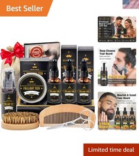 Complete 10-Piece Beard Kit for Men   Nourishing Oils  Grooming Essentials