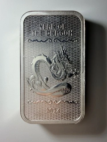 5 oz Silver Bullion Year of The Dragon 2024 .999 Silver
