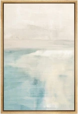 Best SIGNWIN Framed Canvas Print Wall Art Pastel Watercolor Teal Tan Landscape