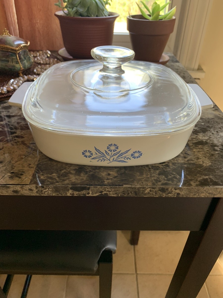 corning ware A-8-B vintage blue cornflower 8x8x1 3/4