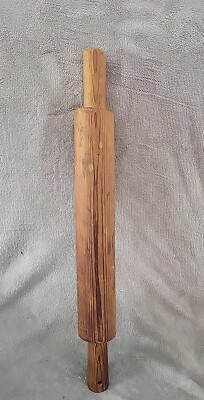 Handmade Antique Large HAND lathed wood Rolling Pin Solid One Piece