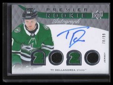 2020-21 Upper Deck Premier Autograph Ty Dellandrea Rookie Quad Jersey Auto 78/99
