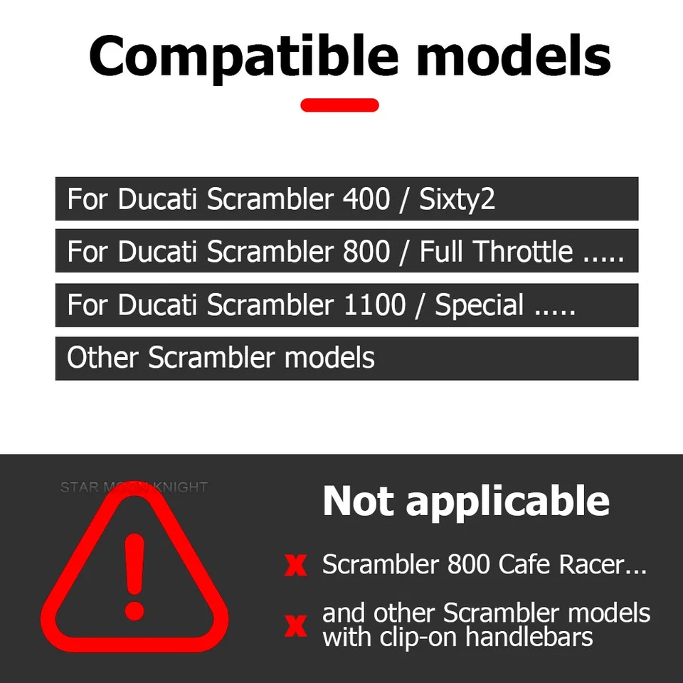HandleBar Bar Mount Clamps Risers Adapter For Ducati Scrambler 400 800 1100 - Изображение 3 из 4