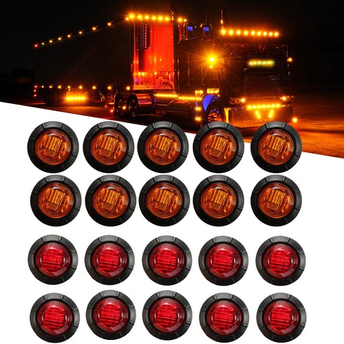 10Pcs Mini 3/4" 3 LED Round Side Marker Indicator Truck Trailer Bullet Lights - Picture 9 of 17
