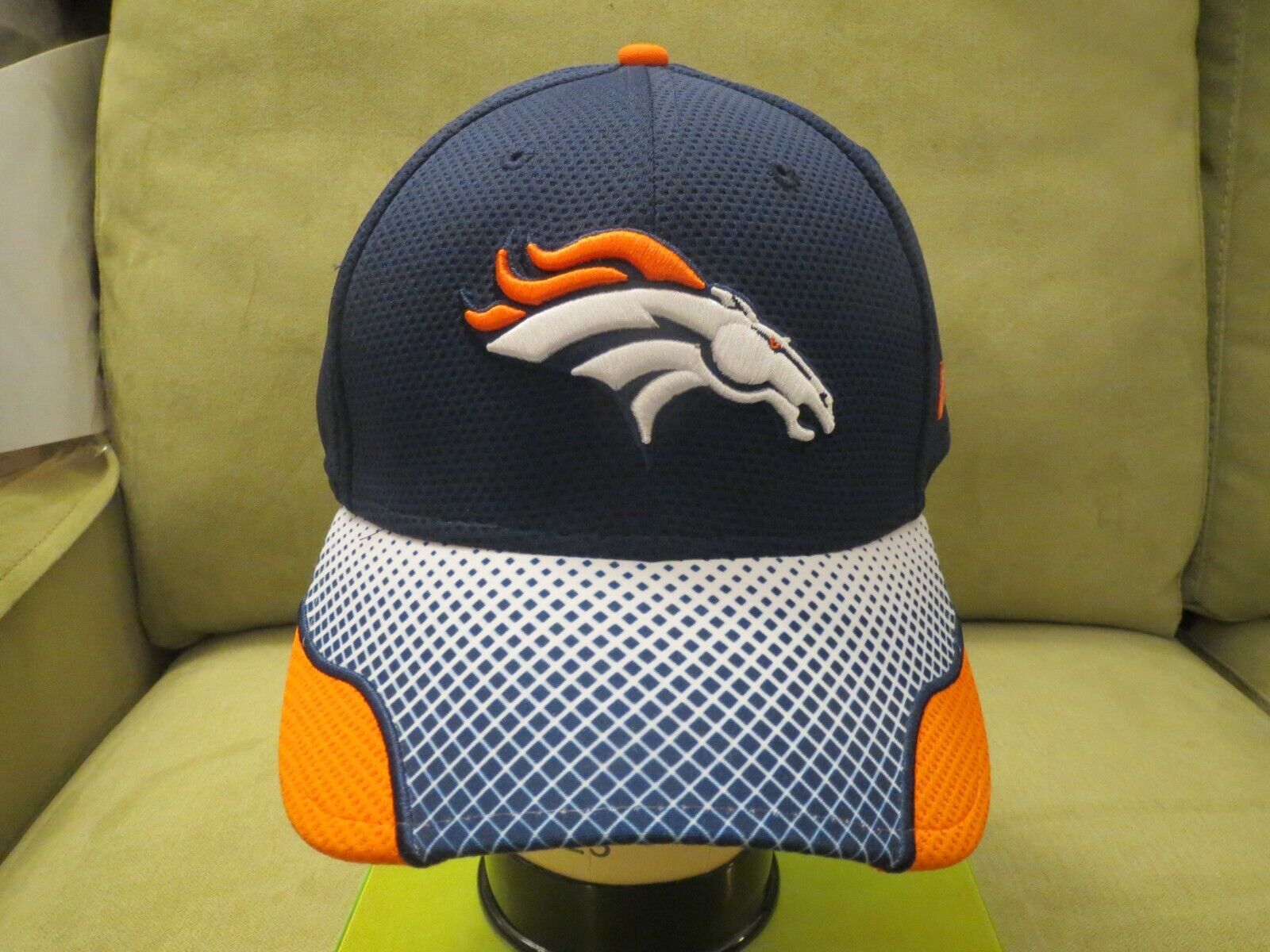 New Era Denver Broncos Navy Blue Flex Fit Hat, Li… - image 1
