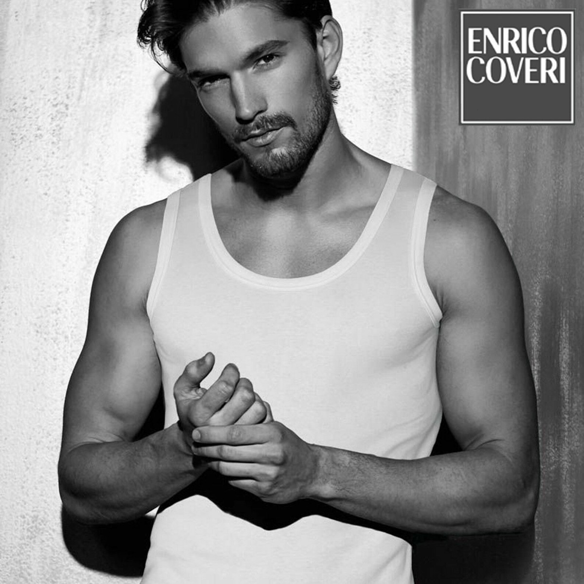 Canottiera Uomo Enrico Coveri ET1002 - Cotone Bielastico, Spalle Larghe, Taglie S-XXL
