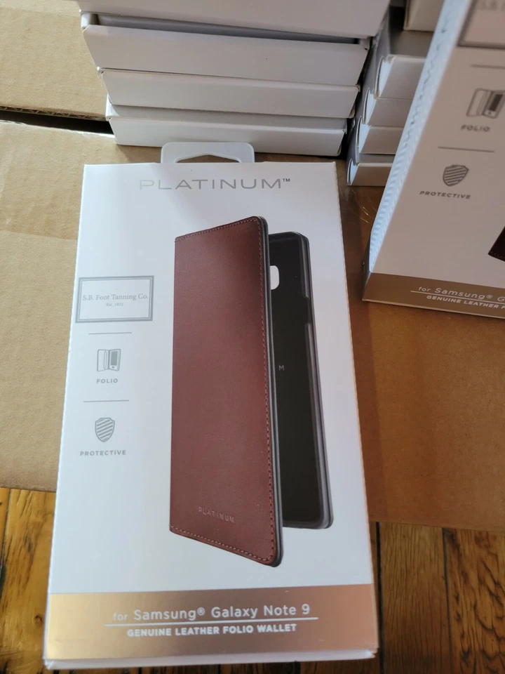 LOT OF 24 New Platinum Leather Folio Wallet Case Samsung Galaxy Note 9 Bourbon - Image 2 of 4