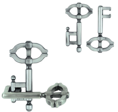 METALLPUZZLE Cast Key II 2 Schlüssel Knobelspiel Geduldsspiel von Hanayama °NEU°