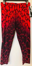 GK Elite Capri Tights ADULT SMALL Mosaic Print Nylon Spandex RED BLACK AS NWT 