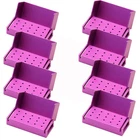 8x  ALUMINIUM Dental Bur Burs Holder Block Disinfection Box Autoclave 15 Holes