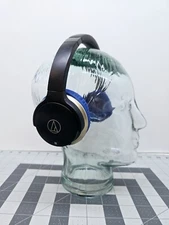 Audio-Technica Ath-Ar3Bt Bk Bluetooth Headphones Replaced Earpads Blue