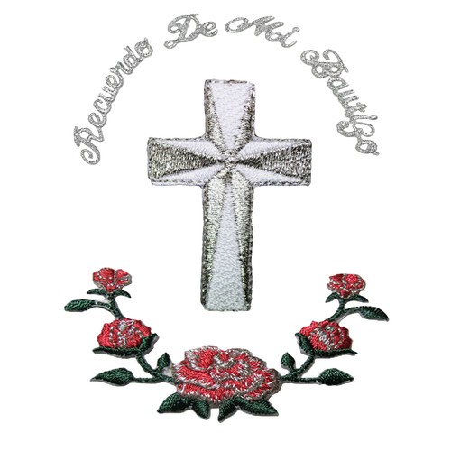 Baby Toddler Christening Baptism White BIB Gold Silver Embroidery Cross Flower - Picture 10 of 14