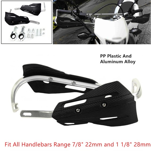2xMotorcycle Carbon Black Handguard Hand Guard Fit For 7/8" 1 1/8"All