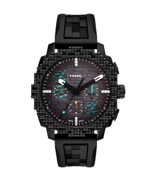 FOSSIL×Minecraft 腕時計 Minecraft x Fossil Limited-Edition Grass Block Chronograph
