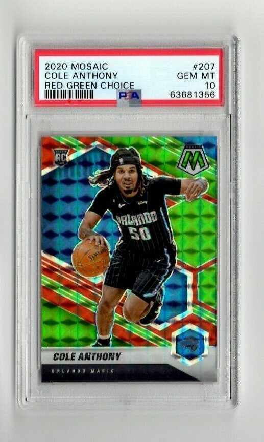 Cole Anthony 2020 Mosaic Red Green Choice Prizm RC #207 Rookie Low Pop SP PSA 10