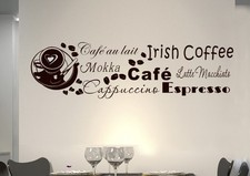 WandTattoo Wandsticker WandSpruch CAFE COFFEE KAFFEE KÜCHE blumen ranke wkf22