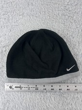 Nike Beanie Toque Youth One Size Black Gray Knit 100 Polyester Outdoors Ski