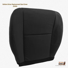 2011 2012 GMC Sierra 2500HD - Driver Bottom Replacement Cloth Seat Cover BLACK