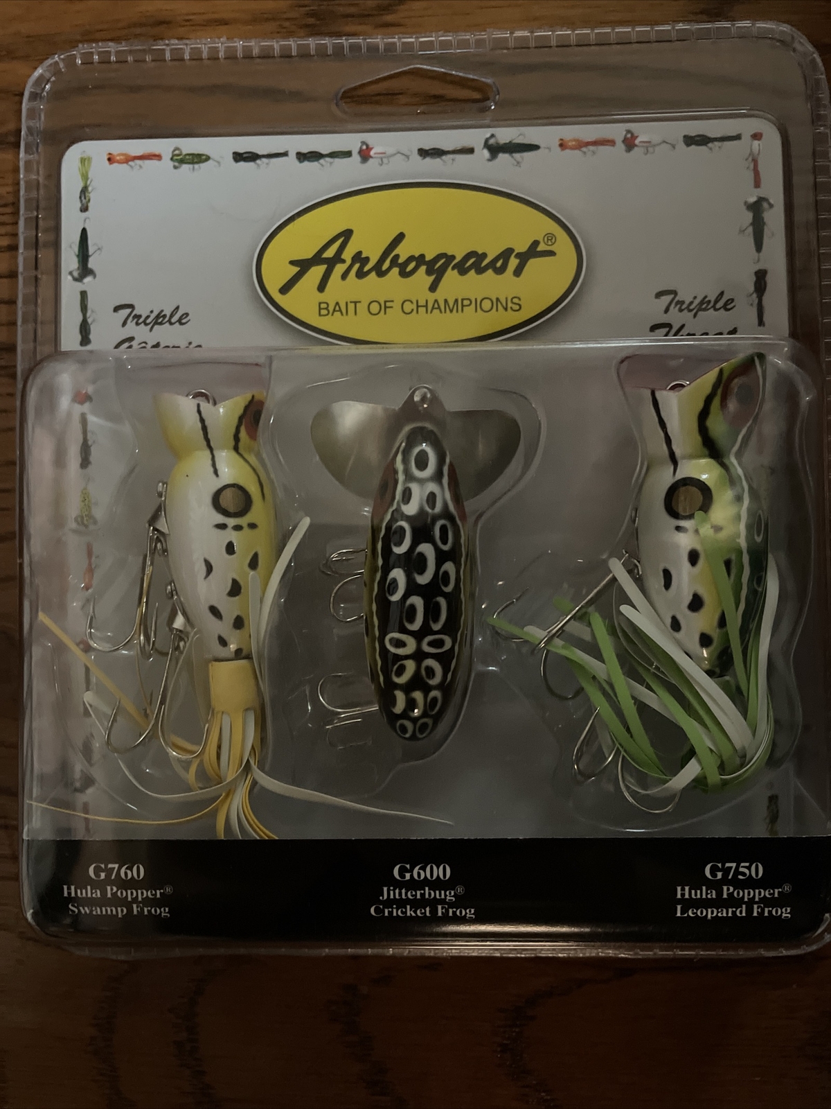 Arbogast PK3ARB3 Triple Threat -2 Hula poppers & 1 Jitterbug Lot of 2 - Image 2