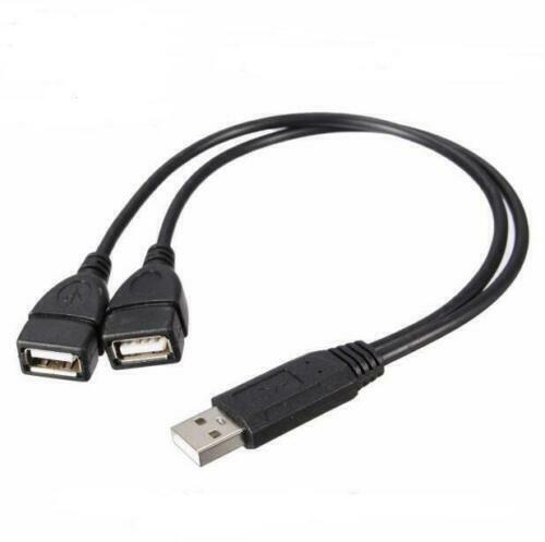 USB 2.0 A Male To 2 Dual USB Female Jack Y Splitter Hub Power Cord Adapter Cable - 第 2/12 張圖片
