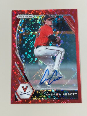 Andrew Abbott 2021 Panini Prizm Draft Picks Auto Card PDP53 /99 Color Match Reds