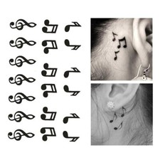 Flash Once Temporary Adhesive Tattoo Music Notes Key Party Gift Beach