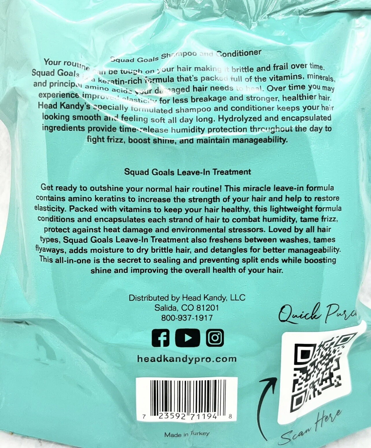 Head Kandy Squad Squad Goals Hair Care 3 Piece Travel Set • SEALED