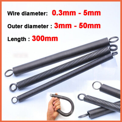 5 Stück Spannfeder Mit Haken – 300 Mm Länge, 0,5 Mm Drahtstärke, 4 Mm Außendurchmesser (hochwertig, Wärmebehandelt)