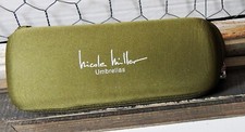 NICOLE MILLER Compact Umbrella Signature Zip Case New Green Vintage