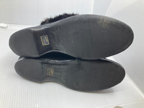 Vtg 1950s fur suede winter overshoes rubber rockabilly womens boots sz 7 1/2 - Picture 4 of 6