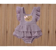 Girl Birthday Smash Outfit Teddy Bear Romper Dress Clothes Bearly Baby Shower