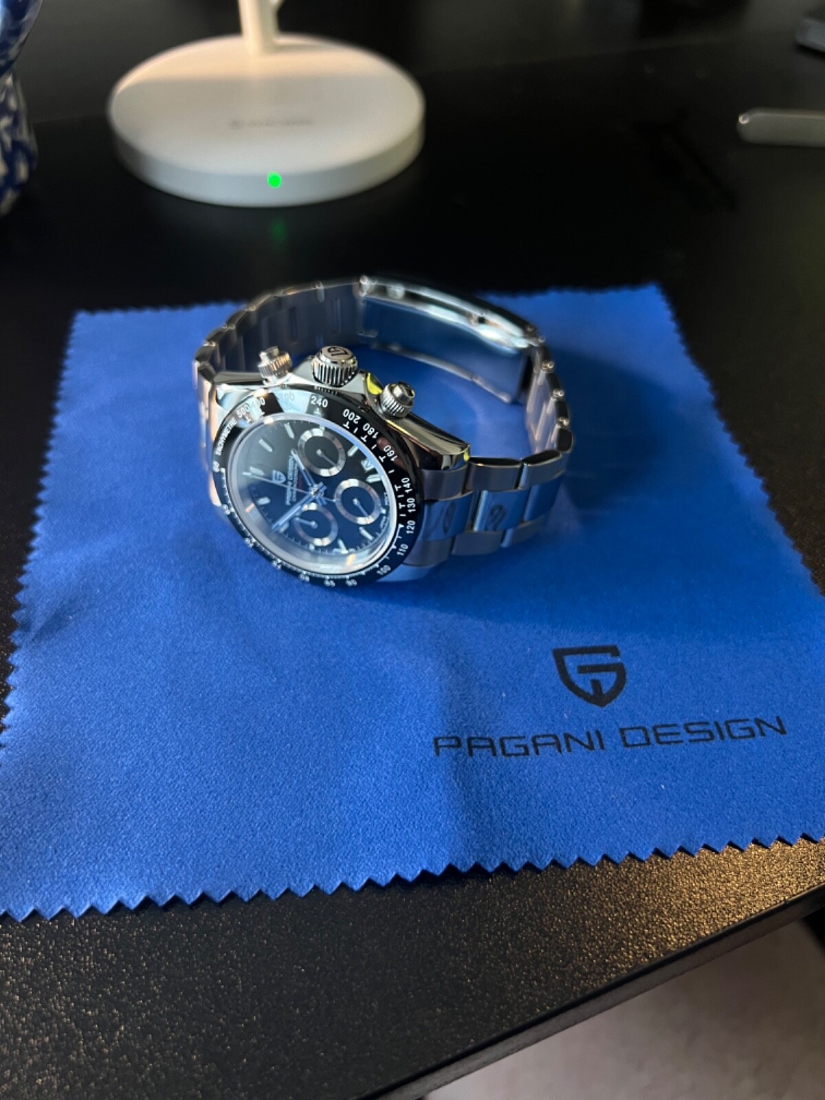 40mm PAGANI DESIGN black dial full Chronograph Men's VK63 Quartz Wrist