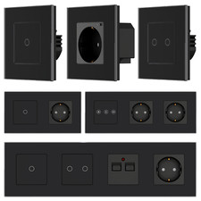 Touch, Lichtschalter, Wechselschalter, Steckdose, Dimmer, TV, USB, Glas