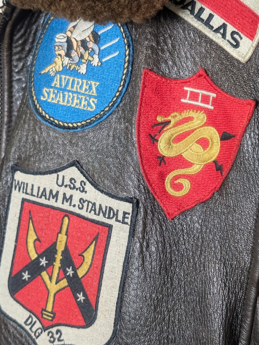 AVIREX フライトジャケット　TYPE G-1 U.S NAVY ワッペン Avirex Type G-1 US Navy Leather Aeronautics Bomber Jacket