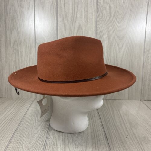 NEW Wyeth Fedora Western Wool Hat With Leather Band Boho Style Rustic Clay Red - Picture 4 of 11