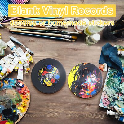 Uxcell 12Pcs Blank Vinyl Records 7 Inch Fake Record Vintage