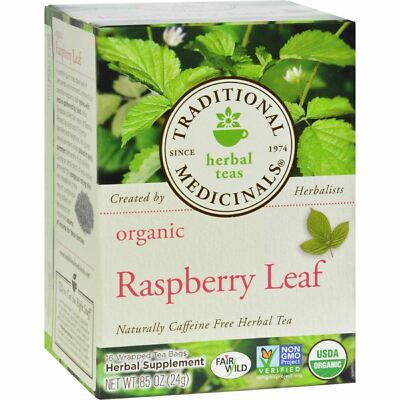 96-bag Traditional Medicinals-Organic Raspberry Leaf Herbal Tea - Caffeine Free 