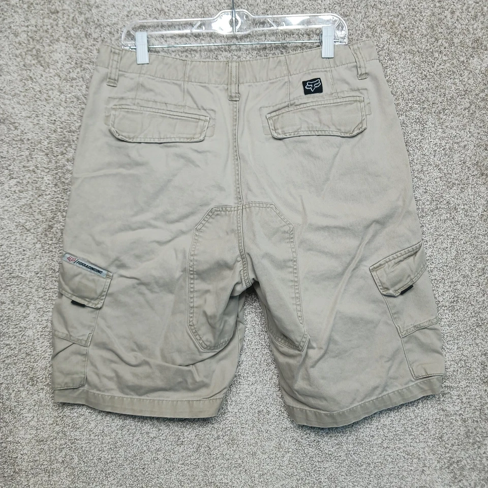 Fox Racing 短裤男式 34 米色帆布棉工装口袋工作实用户外 — 第 2/4 张图片