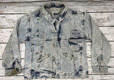 Vintage Get Used By Elie Denim Button Up Classic Distressed Bleached Jacket - S