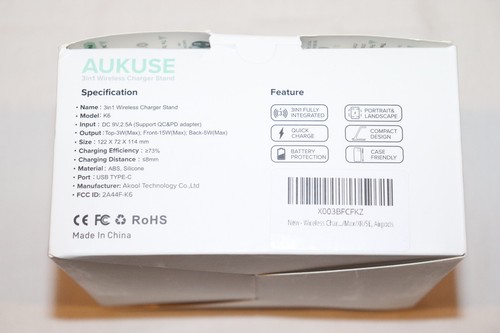 Aukuse Wireless Charging Station, 3 in 1 Fast Charger Stand for Multiple Devices - Photo 8 sur 11